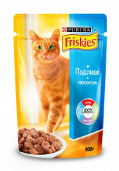 Friskies консервы для кошек в подливе с лососем пауч 100 гр.